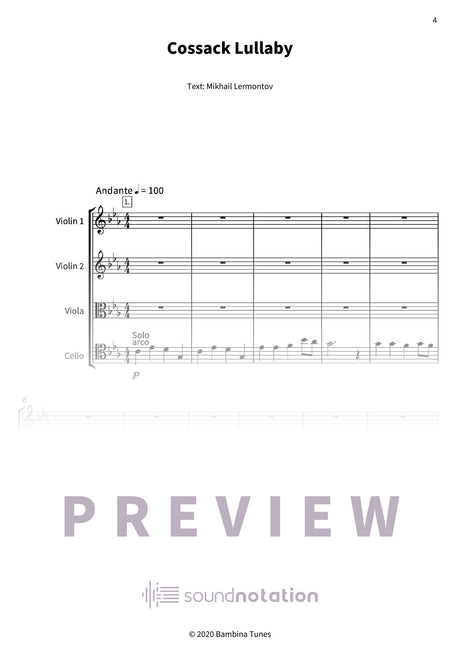 Cossack Lullaby - Preview Page 1