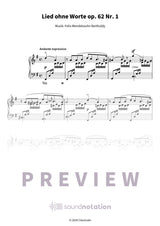 Lied ohne Worte op. 62 Nr. 1 - Preview Page 1