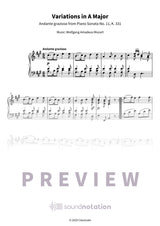 Variations in A Major - Preview Page 1