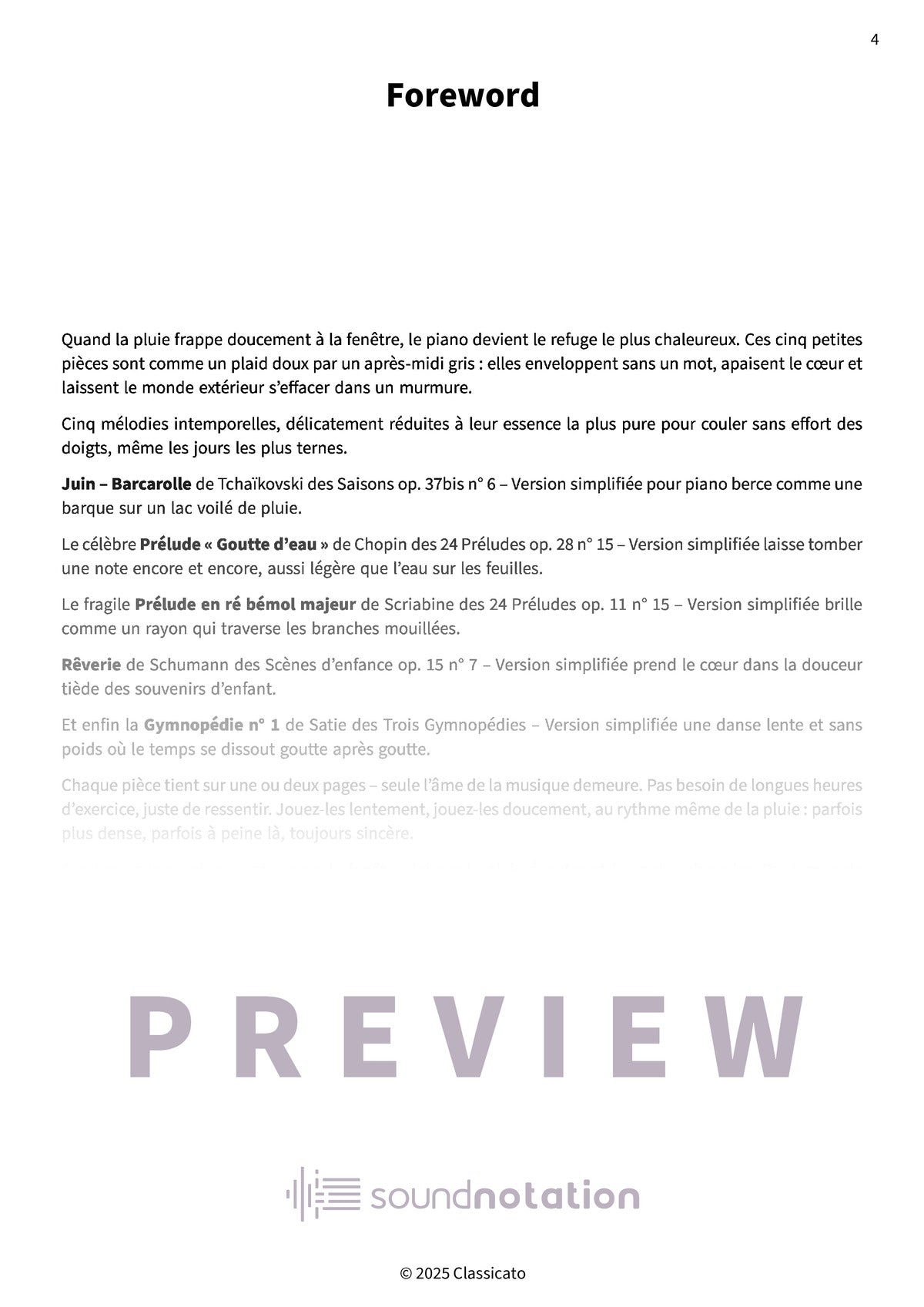 Gouttes de pluie au piano - Preview Page 1