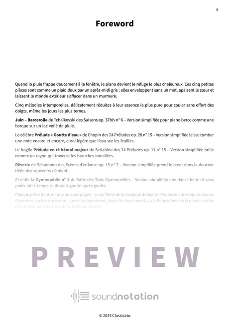 Gouttes de pluie au piano - Preview Page 1
