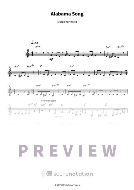 Alabama Song - Preview Page 1