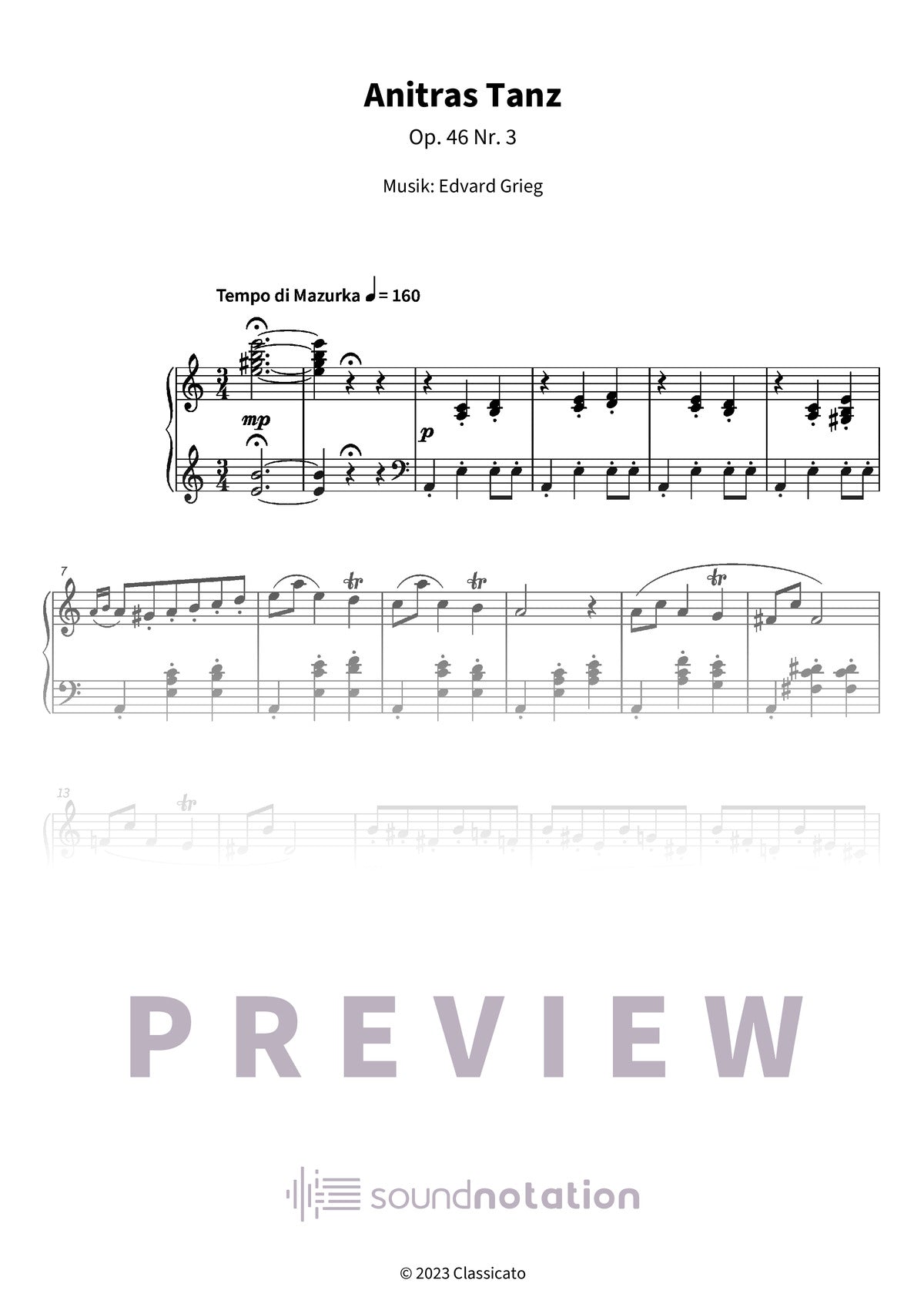 Anitras Tanz - Preview Page 1