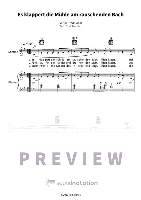 Es klappert die Mühle am rauschenden Bach - Preview Page 1