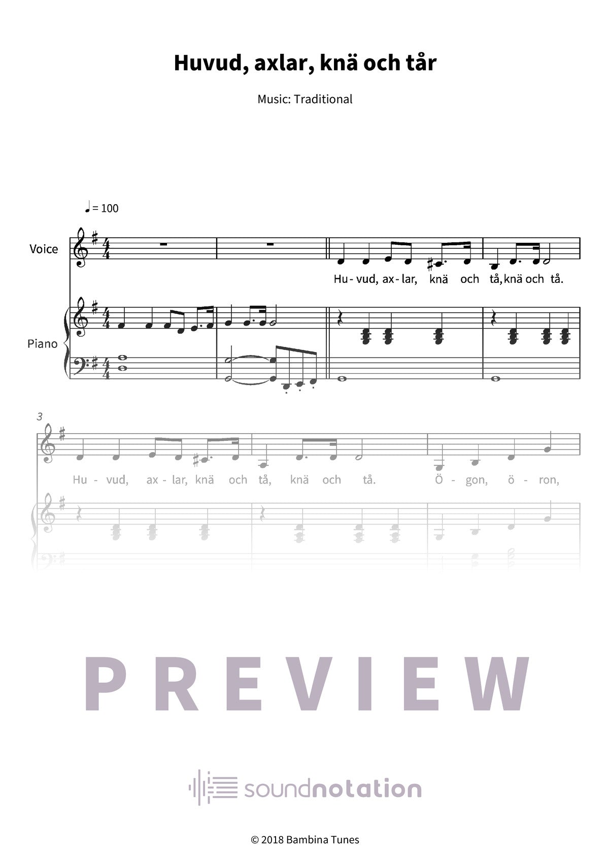 Huvud, axlar, knä och tår - Preview Page 1