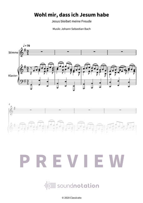 Wohl mir, dass ich Jesum habe - Preview Page 1