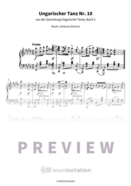Ungarischer Tanz Nr. 10 - Preview Page 1