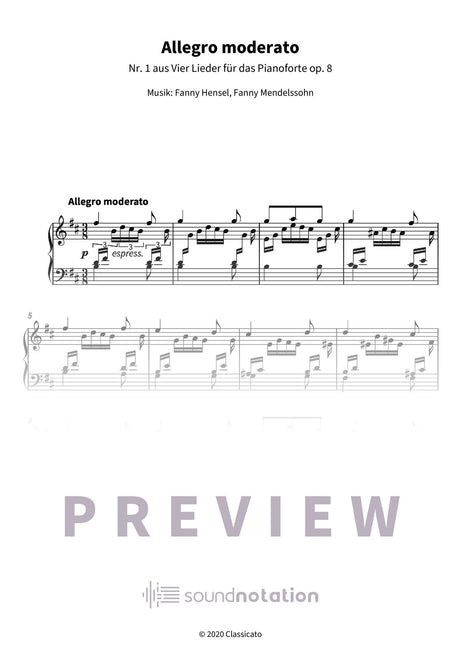 Allegro moderato - Preview Page 1