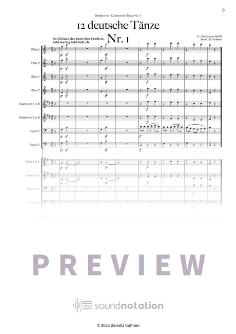 12 Deutsche Tänze - Preview Page 1