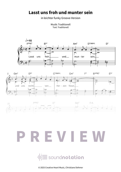 Lasst uns froh und munter sein - Preview Page 1