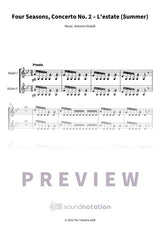 Four Seasons, Concerto No. 2 – L'estate (Summer) - Preview Page 1