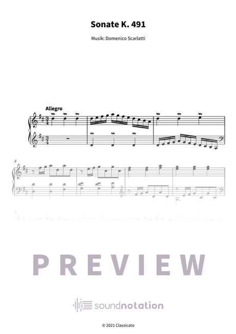 Sonate K. 491 - Preview Page 1