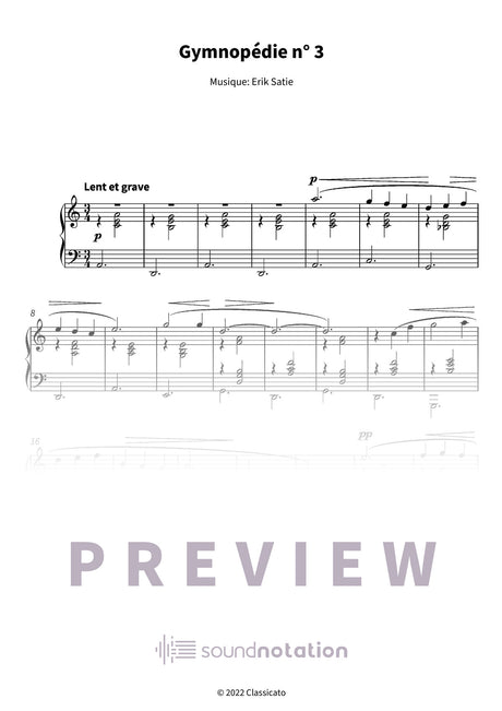 Gymnopédie n° 3 - Preview Page 1