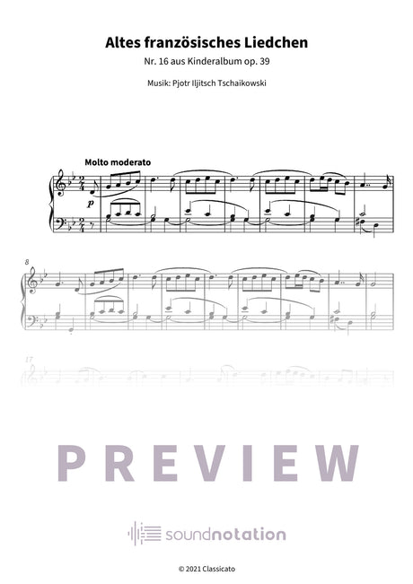 Altes französisches Liedchen - Preview Page 1