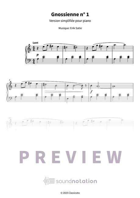 Gnossienne n° 1 - Preview Page 1
