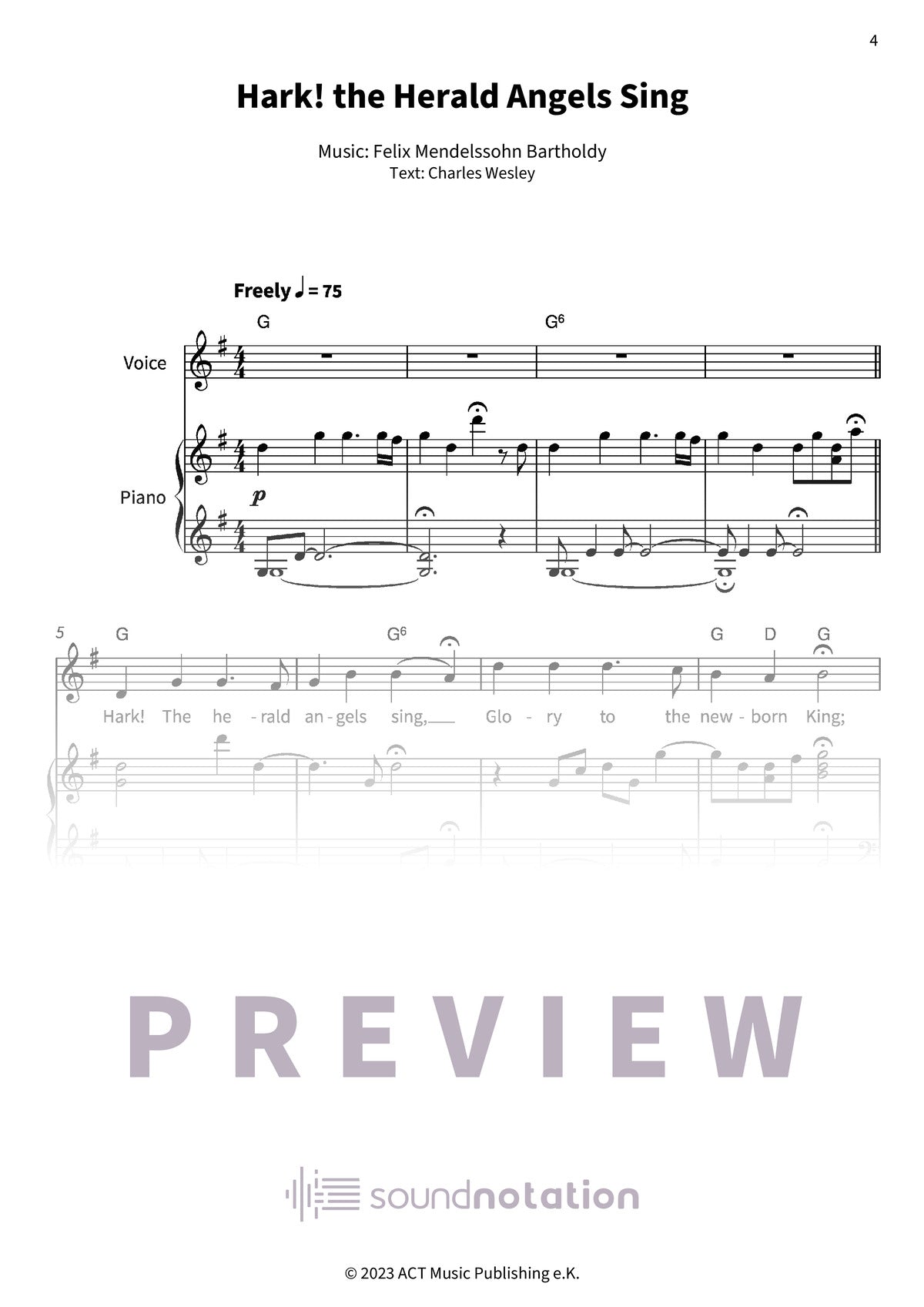 Hark! the Herald Angels Sing - Preview Page 1