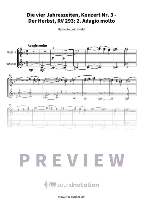 Die vier Jahreszeiten, Konzert Nr. 3 - Der Herbst - Preview Page 1
