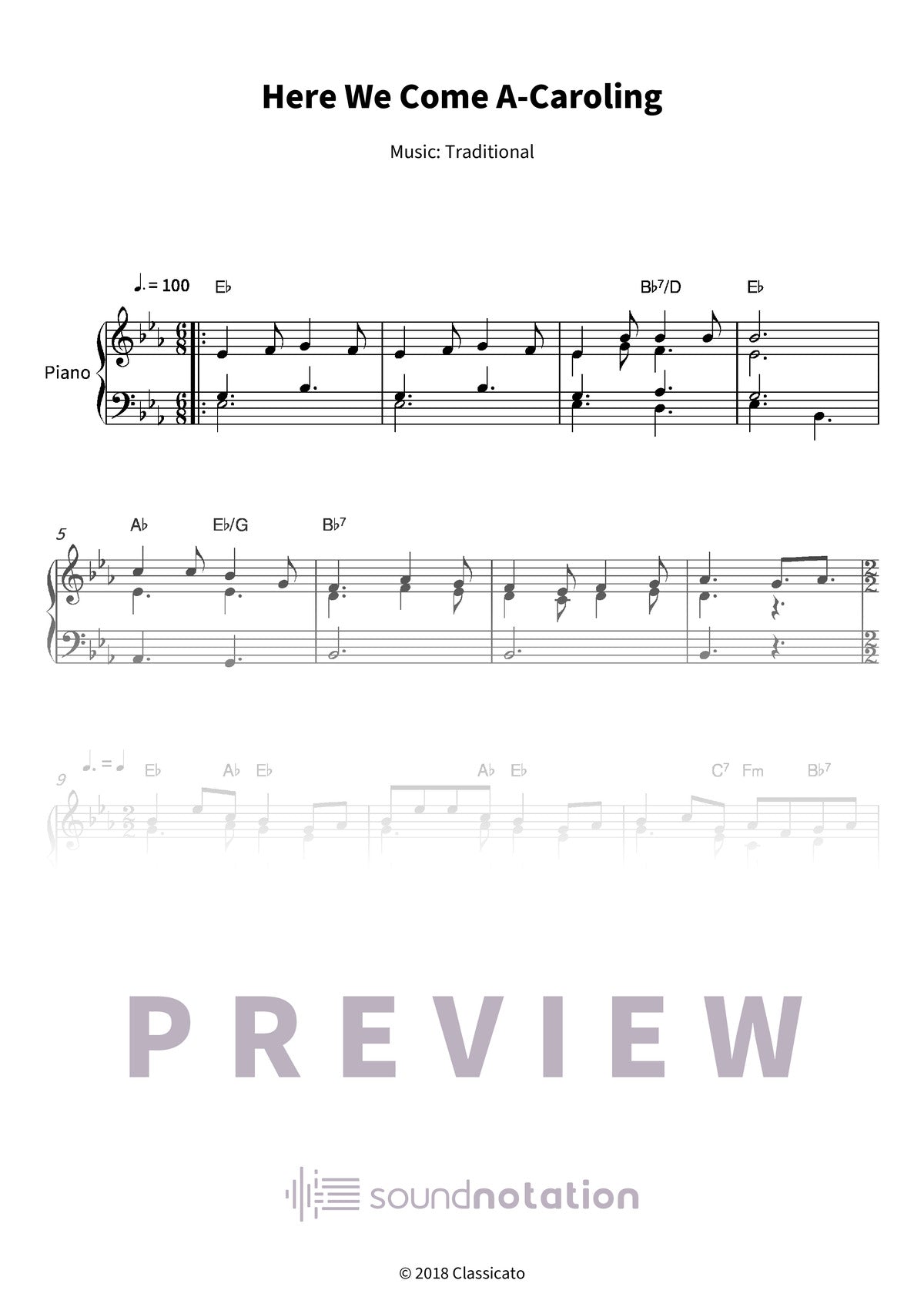 Here We Come A-Caroling - Preview Page 1