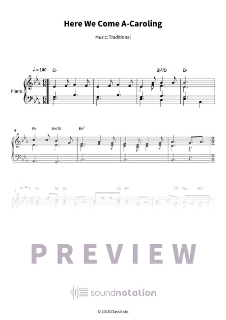 Here We Come A-Caroling - Preview Page 1