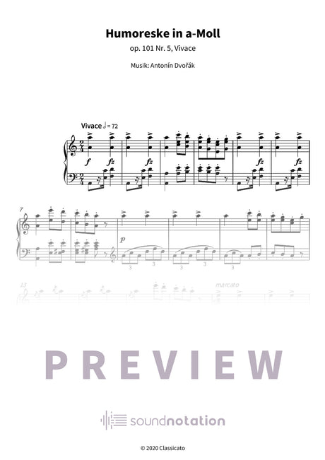 Humoreske in a-Moll - Preview Page 1