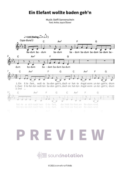 Ein Elefant wollte baden geh'n - Preview Page 1