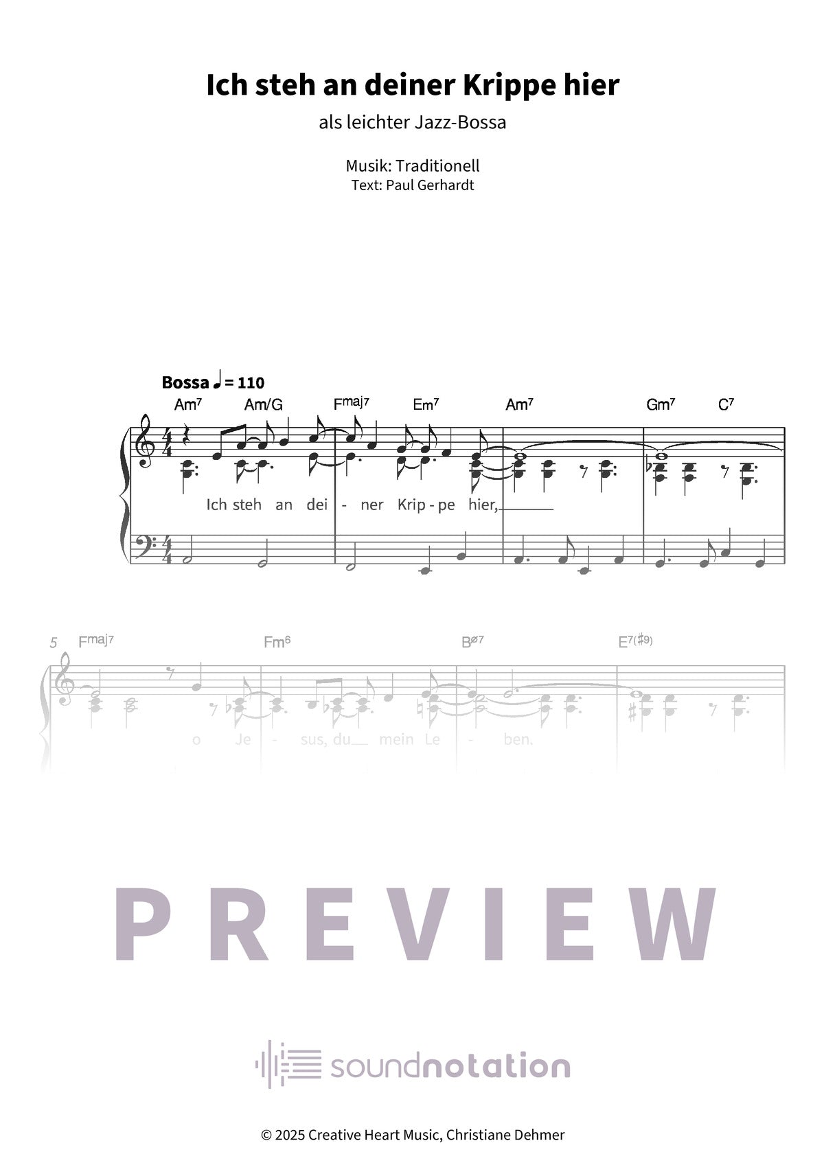 Ich steh an deiner Krippe hier - Preview Page 1