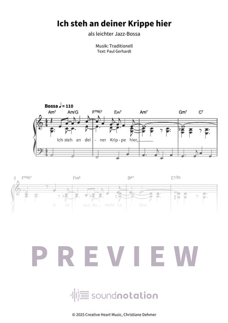Ich steh an deiner Krippe hier - Preview Page 1