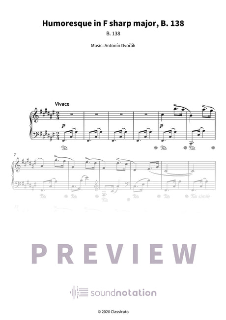 Humoresque in F sharp major - Preview Page 1