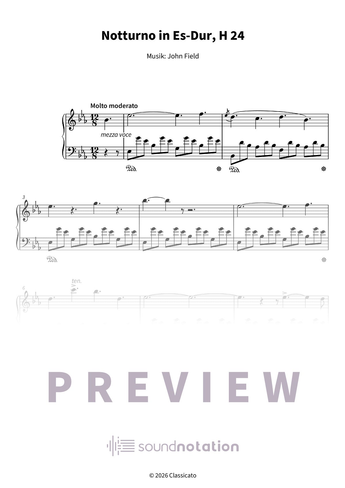 Notturno in Es-Dur, H 24 - Preview Page 1