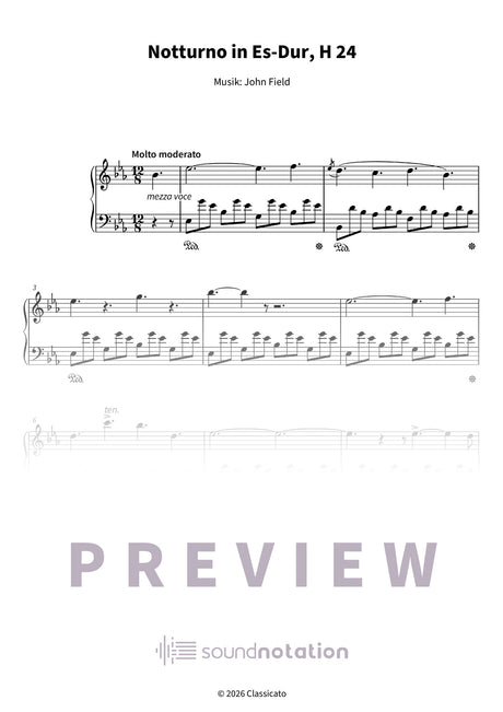 Notturno in Es-Dur, H 24 - Preview Page 1