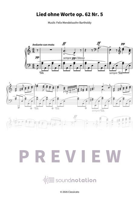 Lied ohne Worte op. 62 Nr. 5 - Preview Page 1