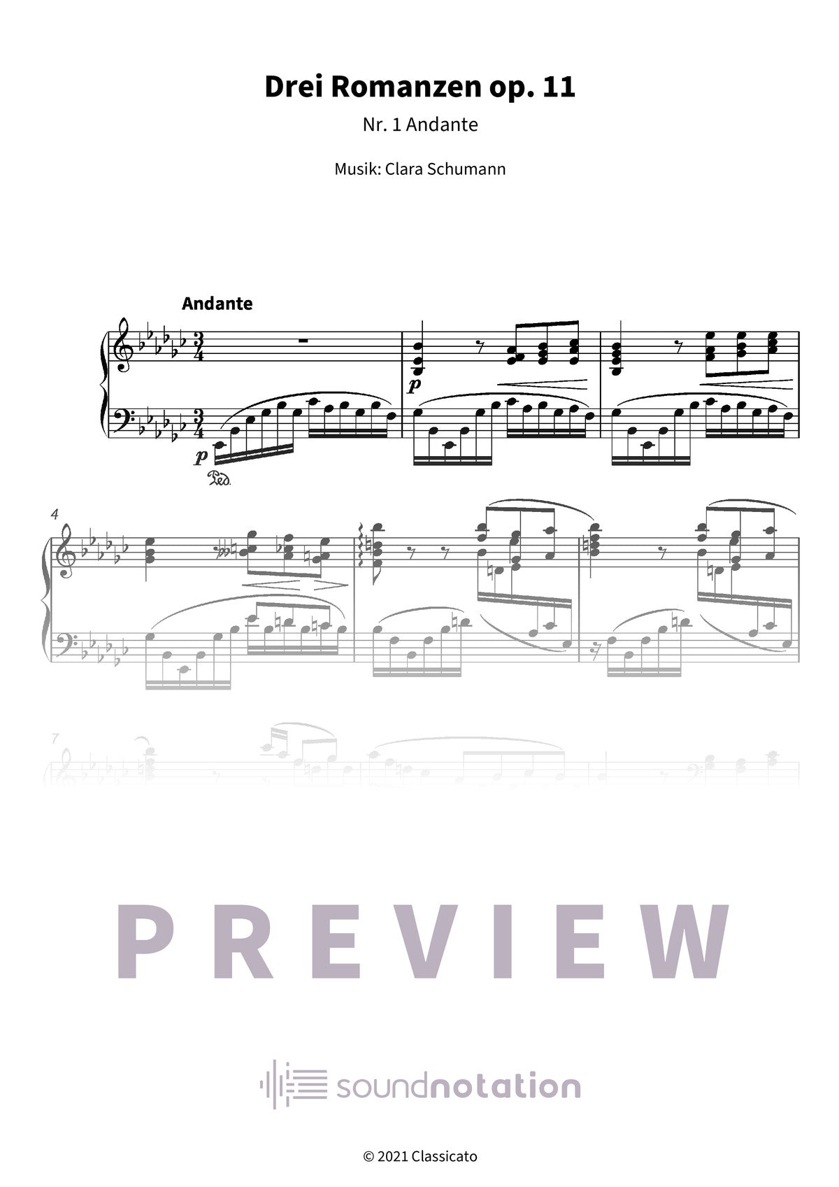 Drei Romanzen op. 11 - Preview Page 1