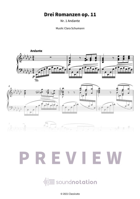 Drei Romanzen op. 11 - Preview Page 1