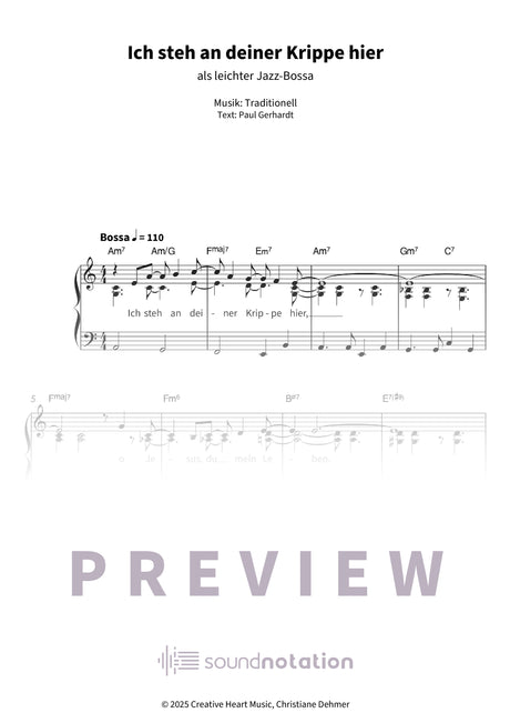 Ich steh an deiner Krippe hier - Preview Page 1