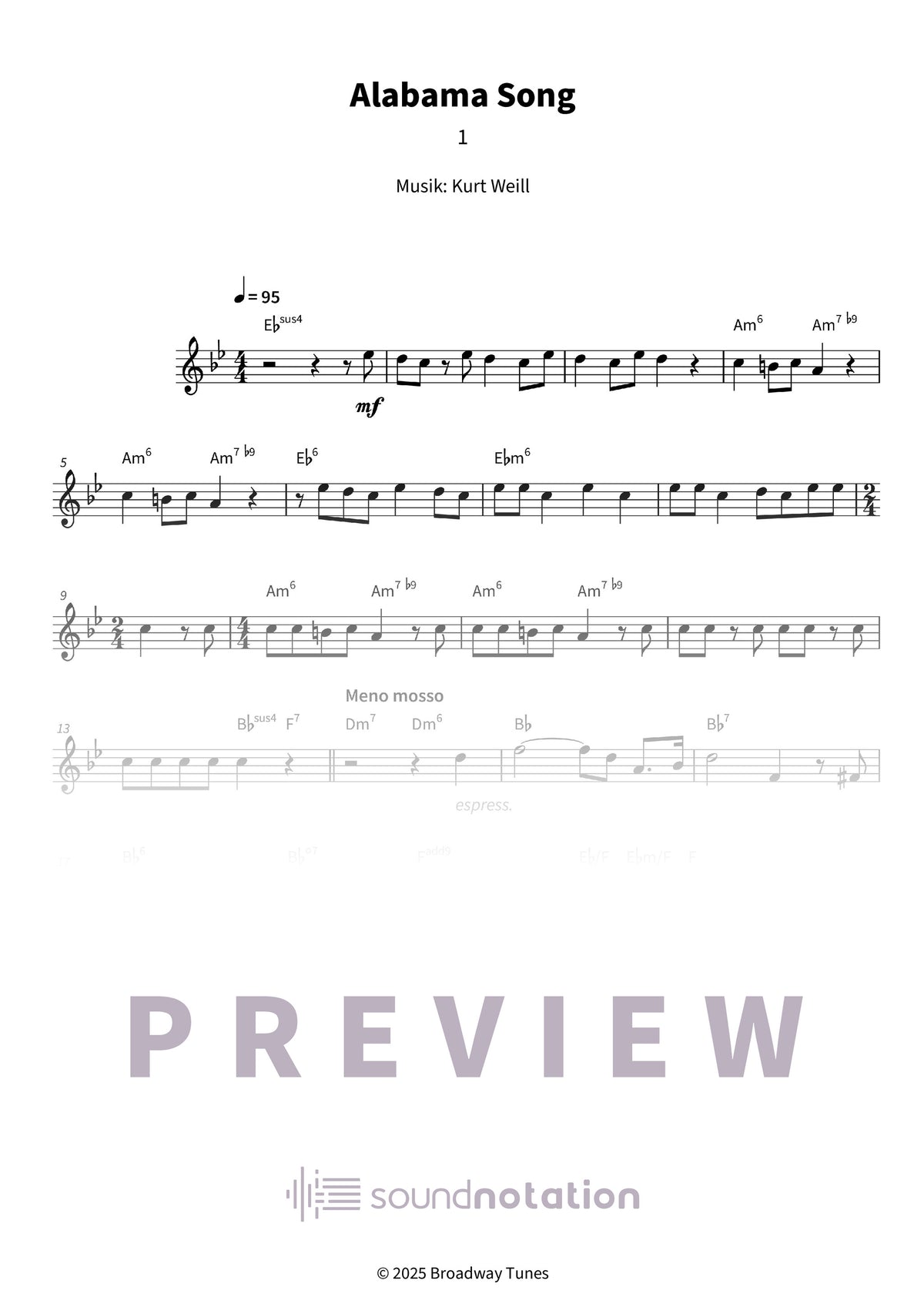 Alabama Song - Preview Page 1