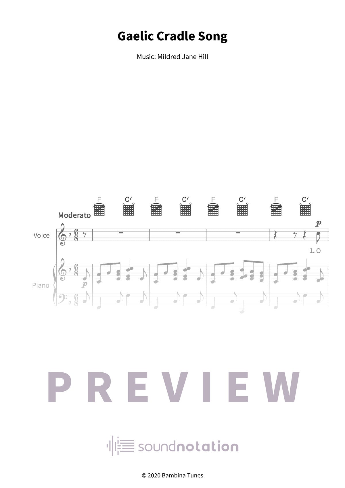Gaelic Cradle Song - Preview Page 1
