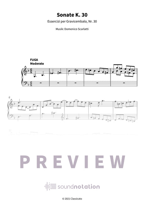 Sonate K. 30 - Preview Page 1