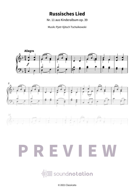 Russisches Lied - Preview Page 1