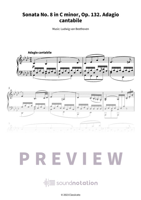 Adagio cantabile from Grande Sonate Pathétique - Preview Page 1