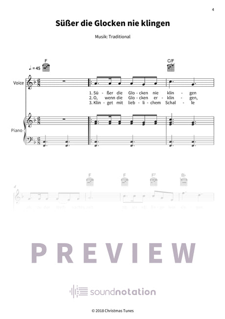 Harmonische Weihnachten mit Gesang und Begleitung - Preview Page 1
