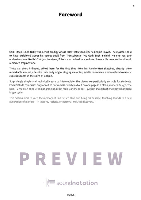 Six Préludes - Preview Page 1
