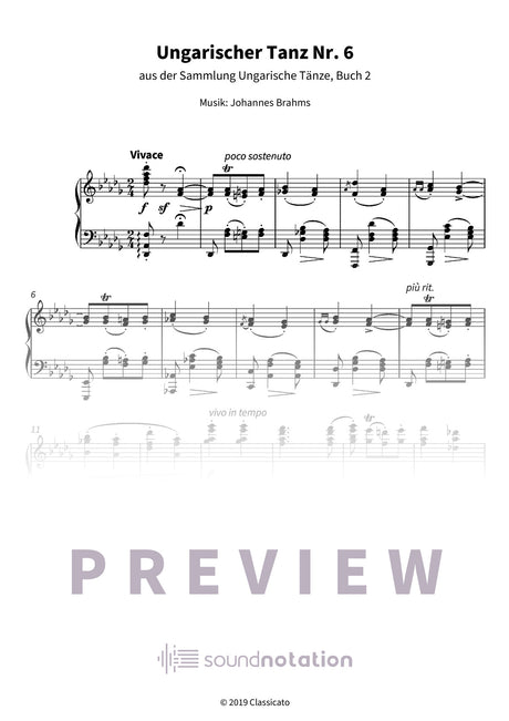 Ungarischer Tanz Nr. 6 - Preview Page 1