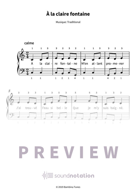 À la claire fontaine - Preview Page 1