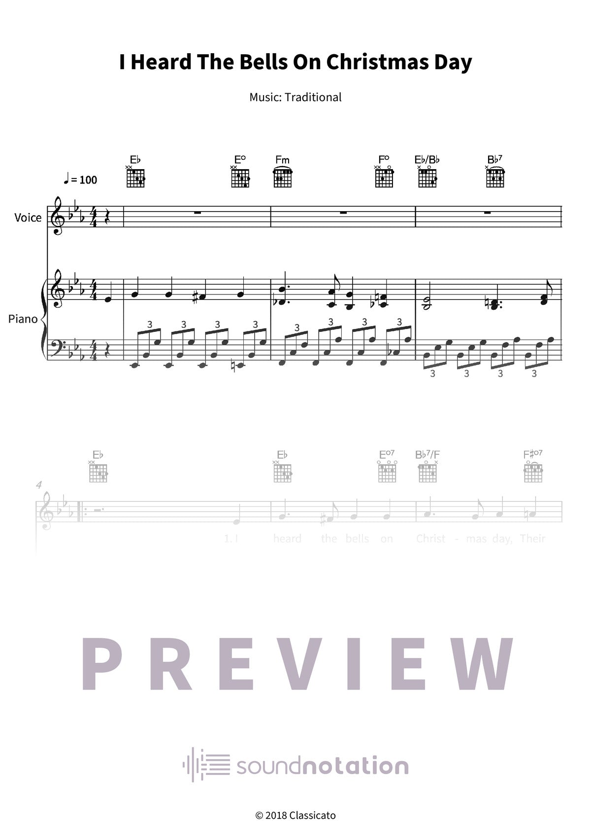I Heard The Bells On Christmas Day - Preview Page 1
