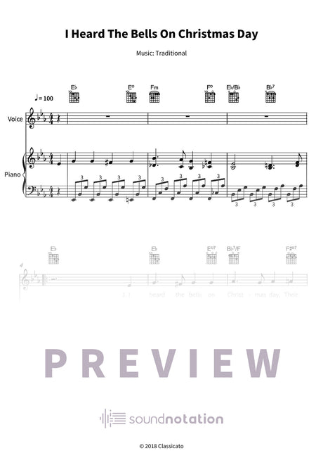 I Heard The Bells On Christmas Day - Preview Page 1