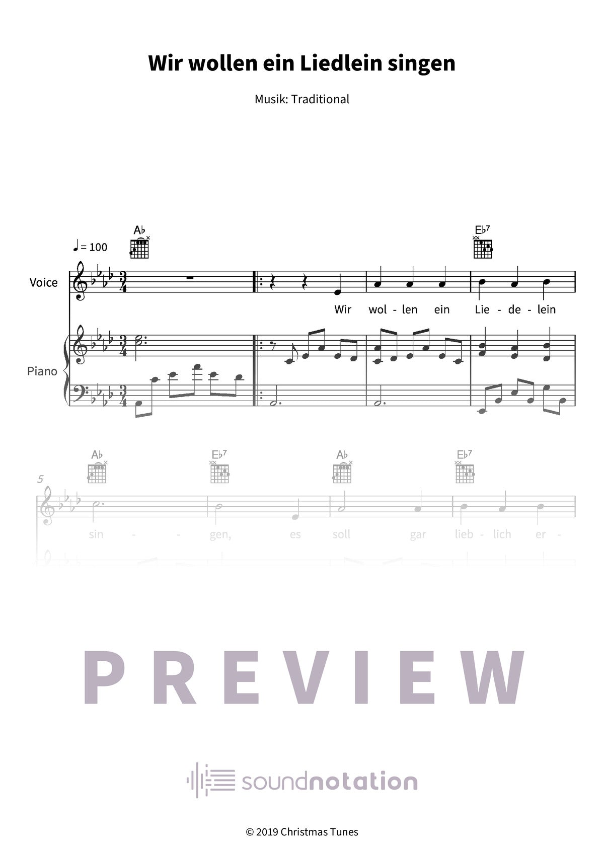Wir wollen ein Liedlein singen - Preview Page 1
