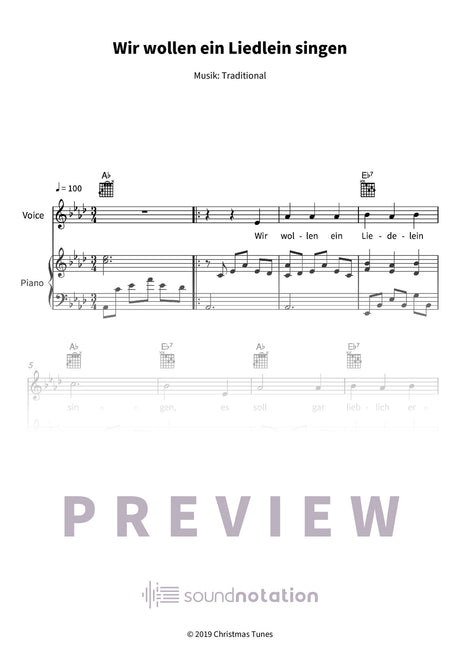 Wir wollen ein Liedlein singen - Preview Page 1