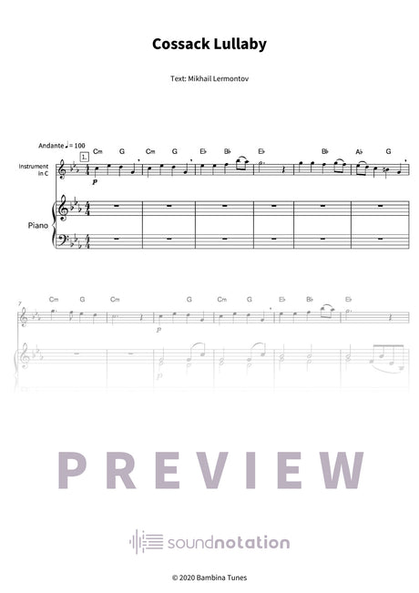 Cossack Lullaby - Preview Page 1