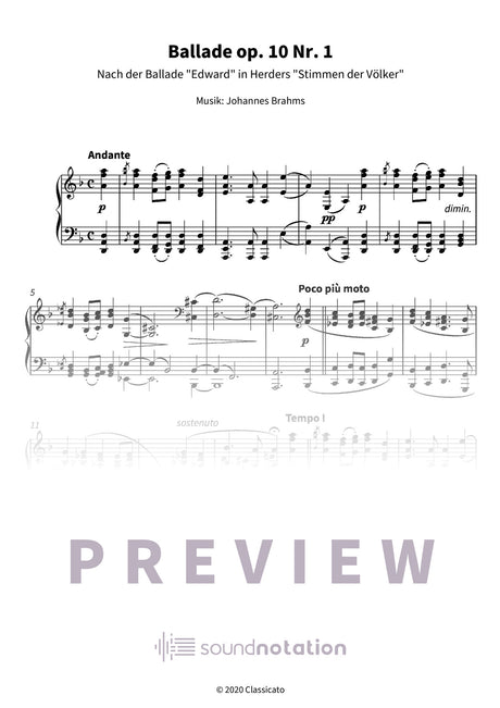Ballade op. 10 Nr. 1 - Preview Page 1