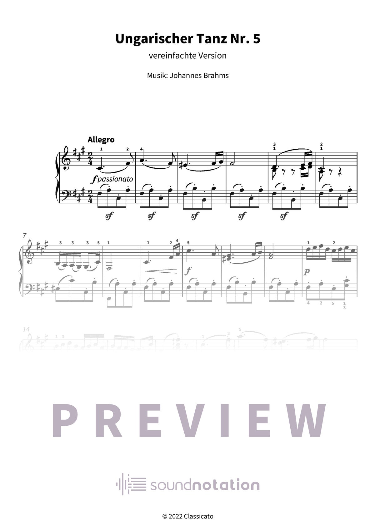 Ungarischer Tanz Nr. 5 - Preview Page 1